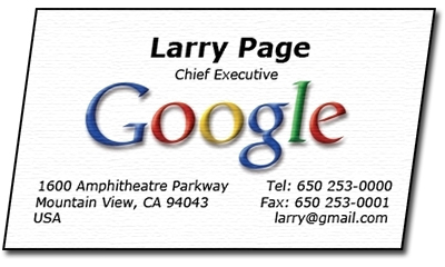 What Larry's name card might look like